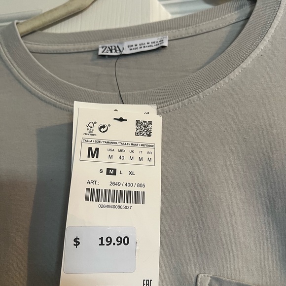 BRAND NEW | Men’s Zara Gray T-Shirt (Size Medium) - Picture 2 of 3